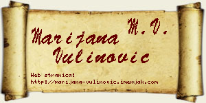 Marijana Vulinović vizit kartica